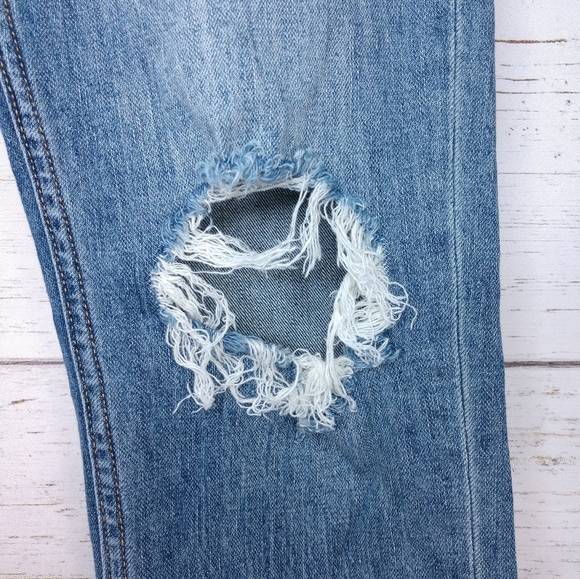 Pilcro The Heritage Boyfriend Straight Leg Denim Blue Jeans - Picture 12 of 14